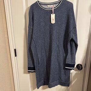 Blue Long Sleeve Sweater dress